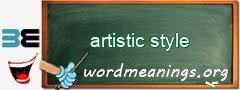 WordMeaning blackboard for artistic style